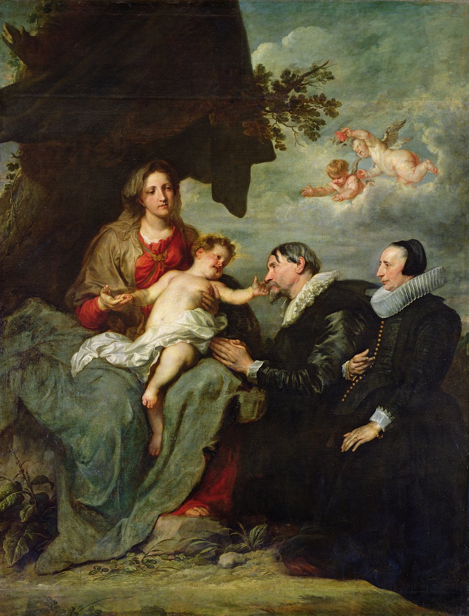Madonna og barn med givere av Anthony van Dyck