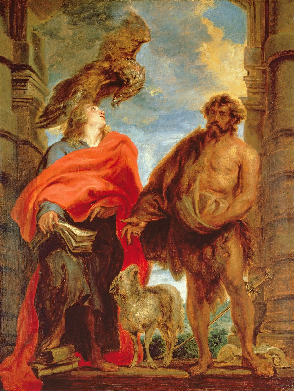 St. Johannes døperen og St. Johannes evangelisten, ca. 1618-20 av Anthony van Dyck