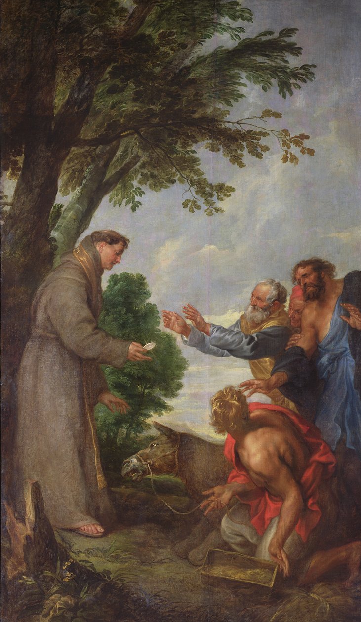 The Legend of the Mule og Saint Anthony of Padua. 1627-32 av Anthony van Dyck