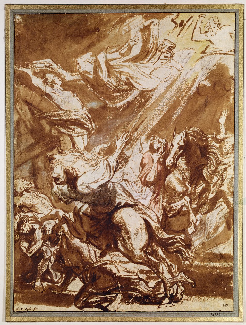 The Martyrdom of Saint Catherine (penn og vask) av Anthony van Dyck