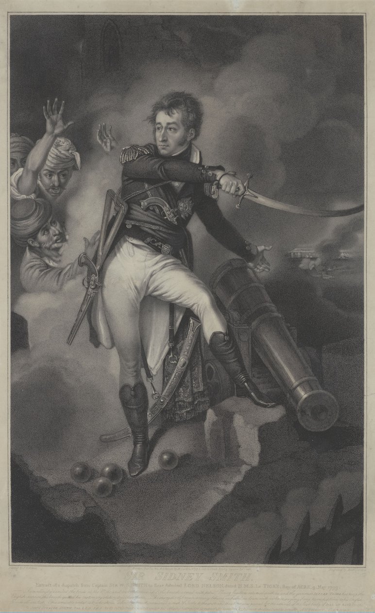 Portrett av Sir Sidney Smith, britisk admiral, på Acre (1764-1840) av Anthony Cardon