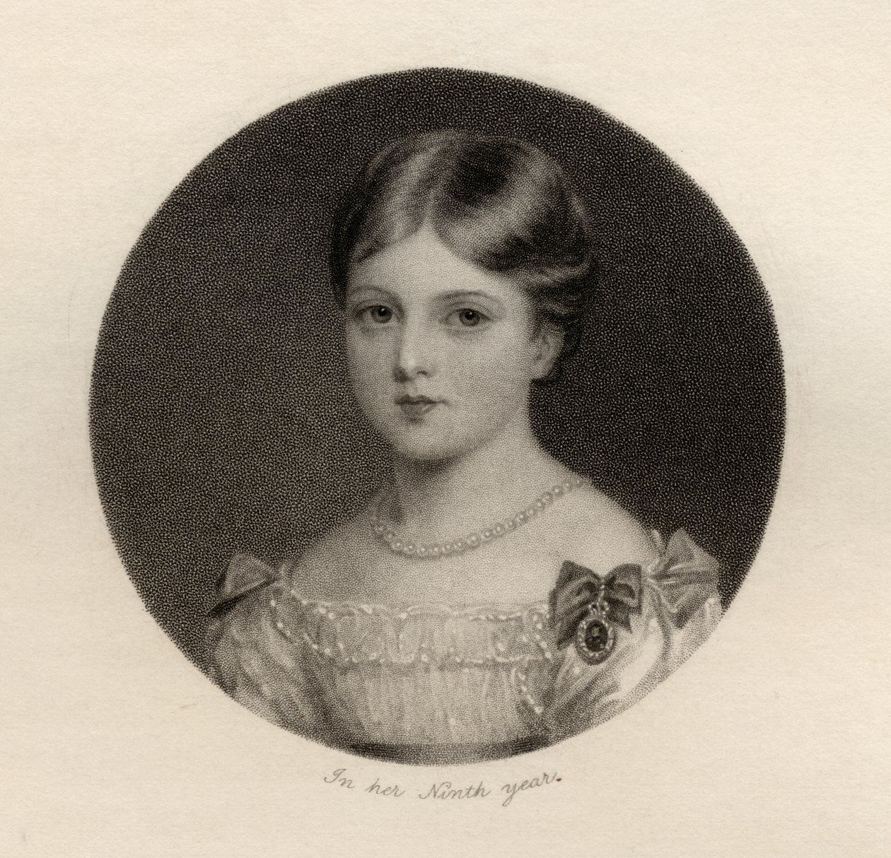 Prinsesse Alexandrina Victoria av Saxe-Coburg, gravert av Thomas Woolnoth (1785-1857), fra 