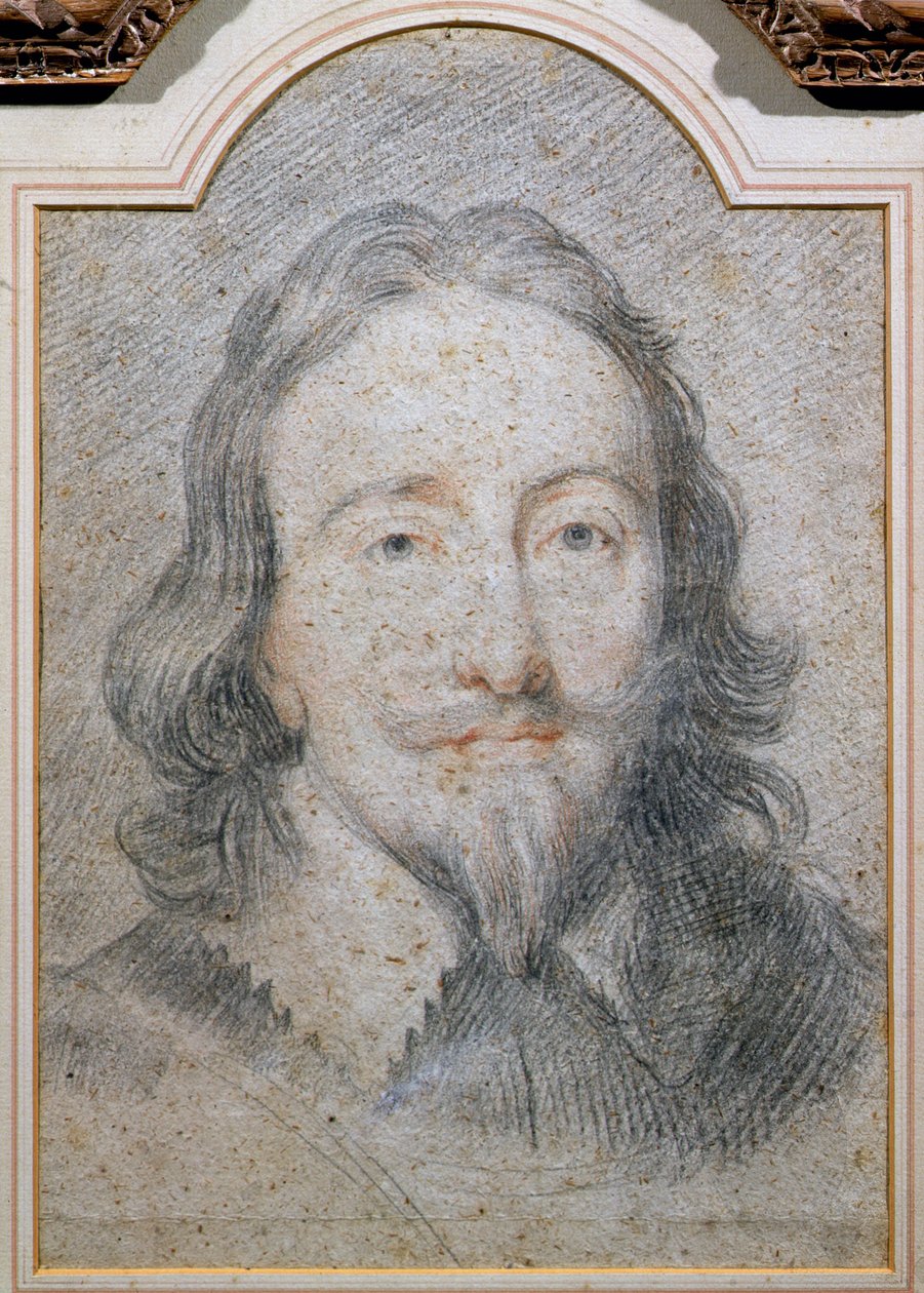 Charles I (1600-49) (kull og kritt på papir) av Anthony van Dyck