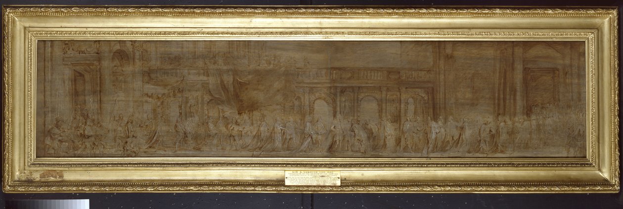 Charles I and the Knights of the Garter in Procession, 1638 (olje over silverpoint på panel) av Anthony van Dyck