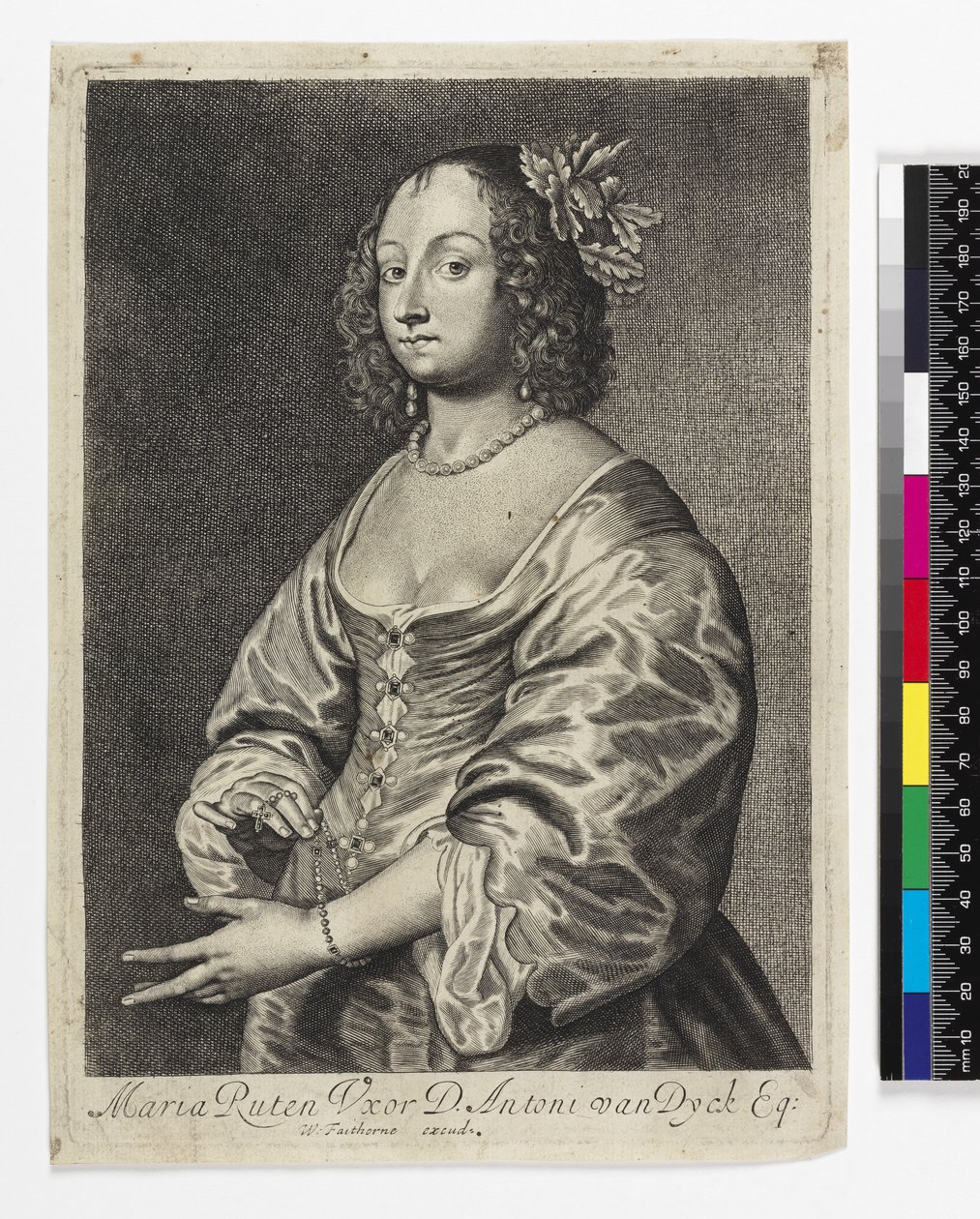 Portrett av Mary Ruthven, gravert av William Faithorne av Anthony van Dyck