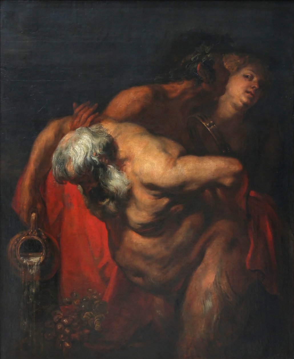 Drunken Silenus støttet av en faun og en bacchante av Anthony van Dyck