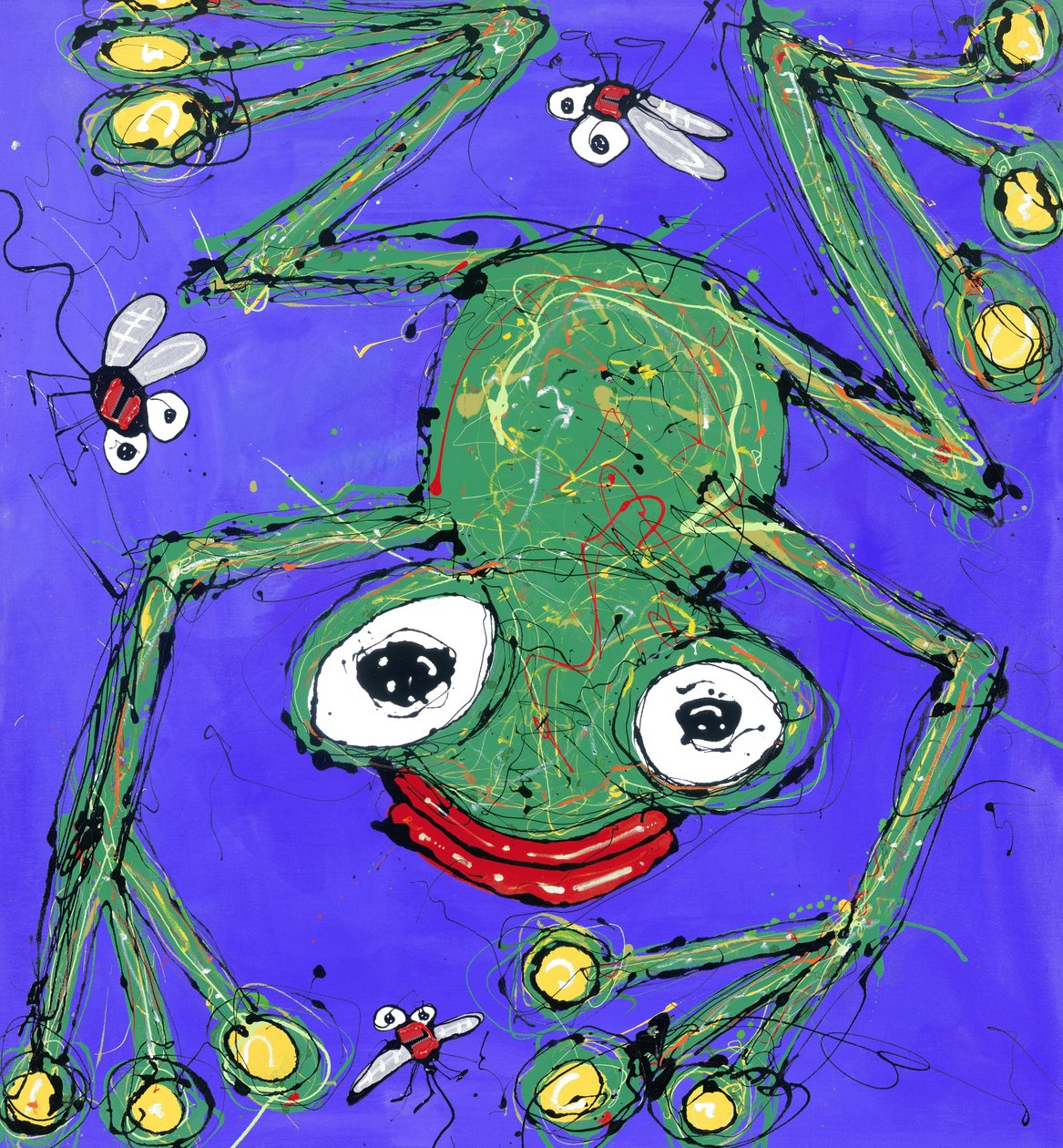 Frog, 2008 (emalje og akryl på lerret) av Anthony Breslin