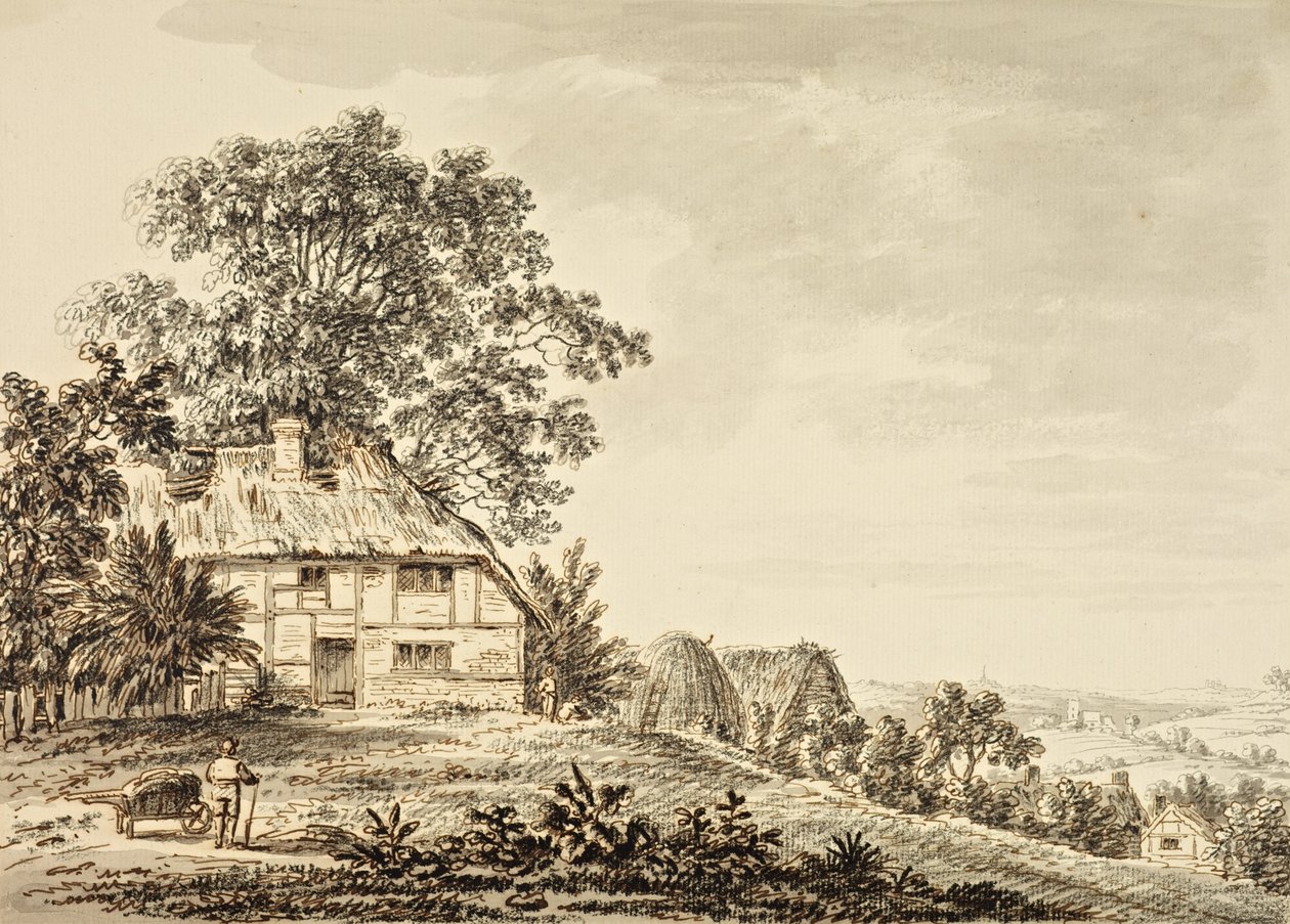 Country Scene (blekk på papir) av Anthony Devis