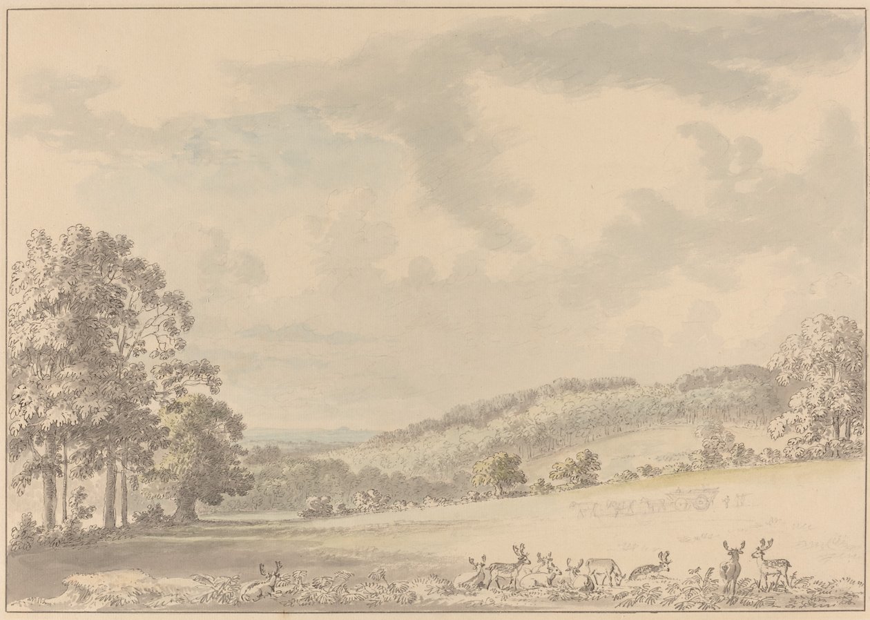 Hjort hviler i Albury Park av Anthony Devis
