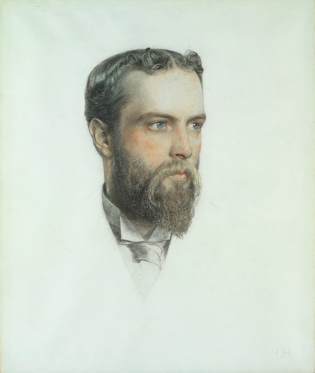 Head of a Man, 1904 (farget kritt) av Anthony Frederick Augustus Sandys