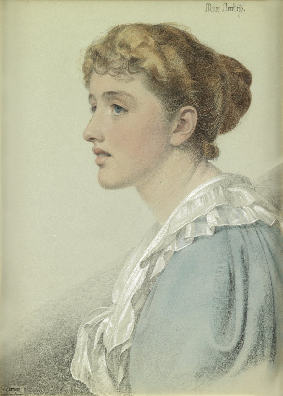 Marie Meredith, 1894 (farget kritt på papir) av Anthony Frederick Augustus Sandys