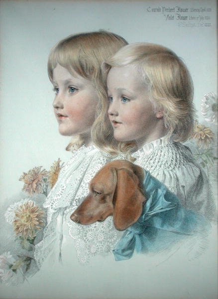 Portrett av Conrad og Violet Flower av Anthony Frederick Augustus Sandys