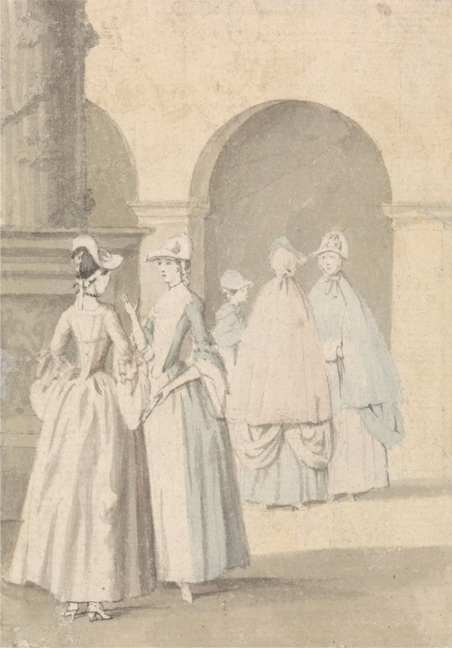 Ladies Beside a Column og Arcade av Anthony Highmore