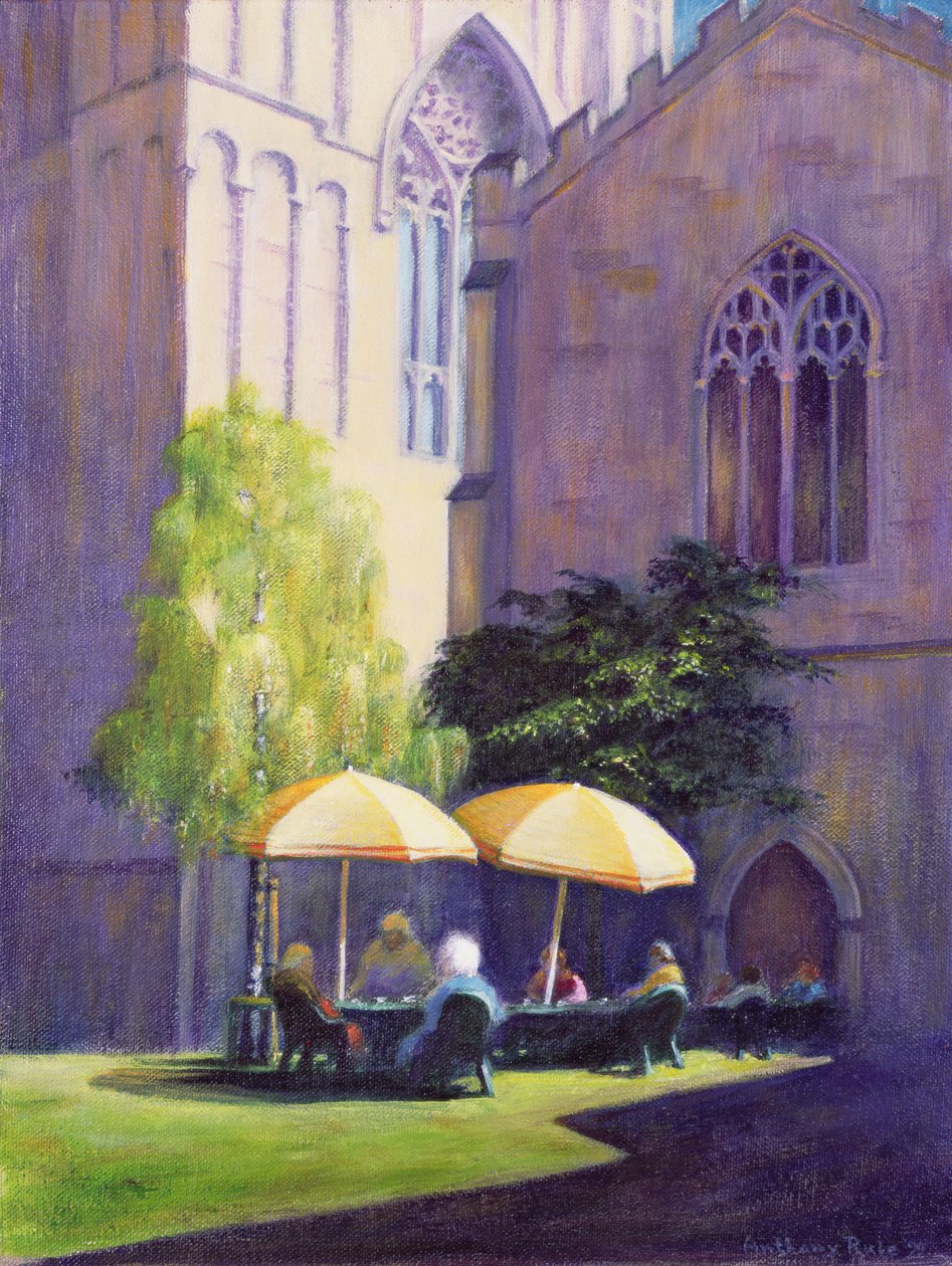 Refectory Garden, Exeter Cathedral, 1999 (akryl på papir) av Anthony Rule