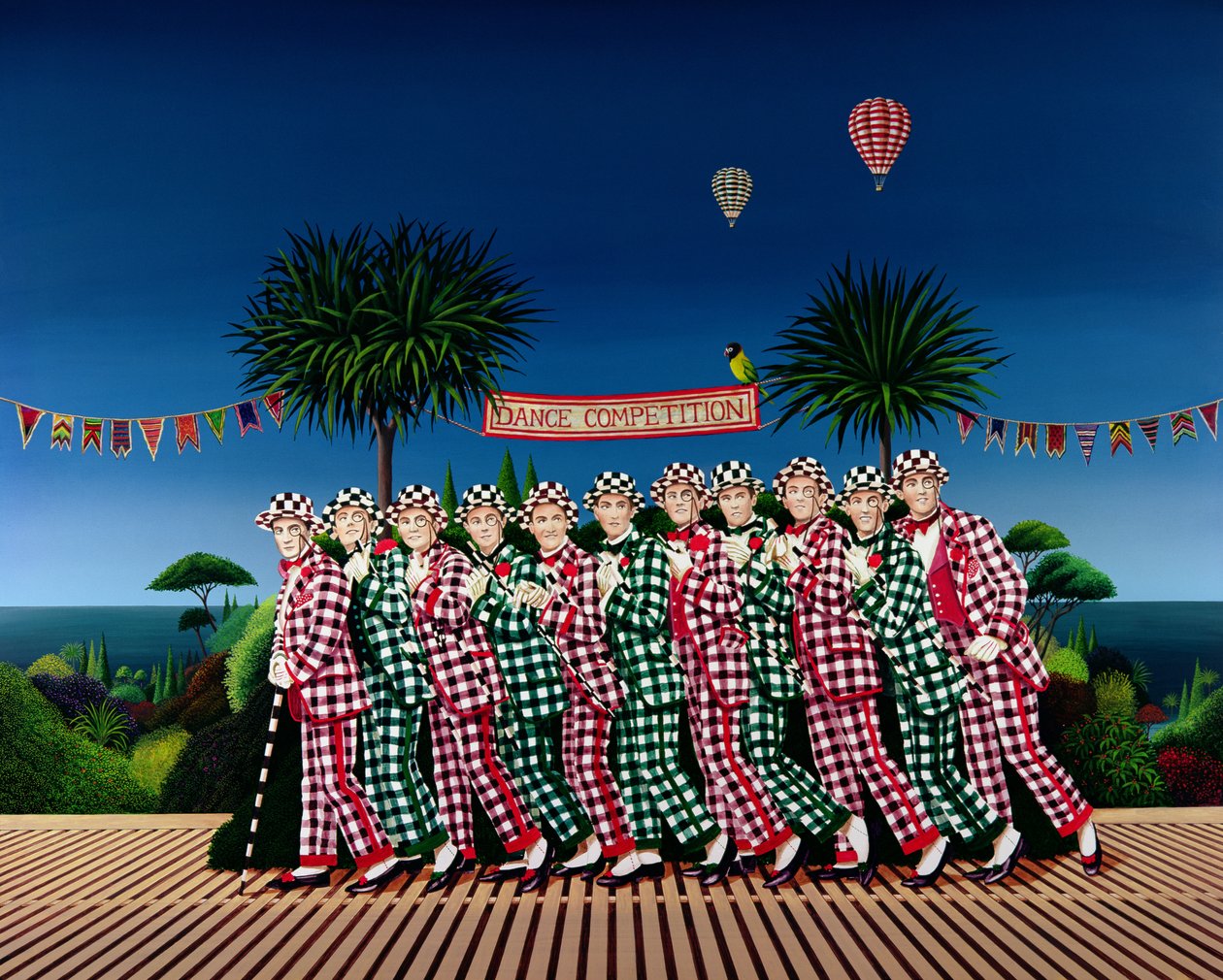 Dansekonkurranse, 1982 (akryl om bord) av Anthony Southcombe