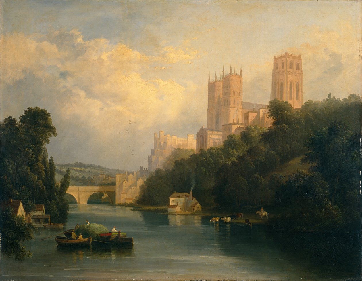 Durham Cathedral (olje på lerret) av Anthony Vandyke Copley (attr. to) Fielding