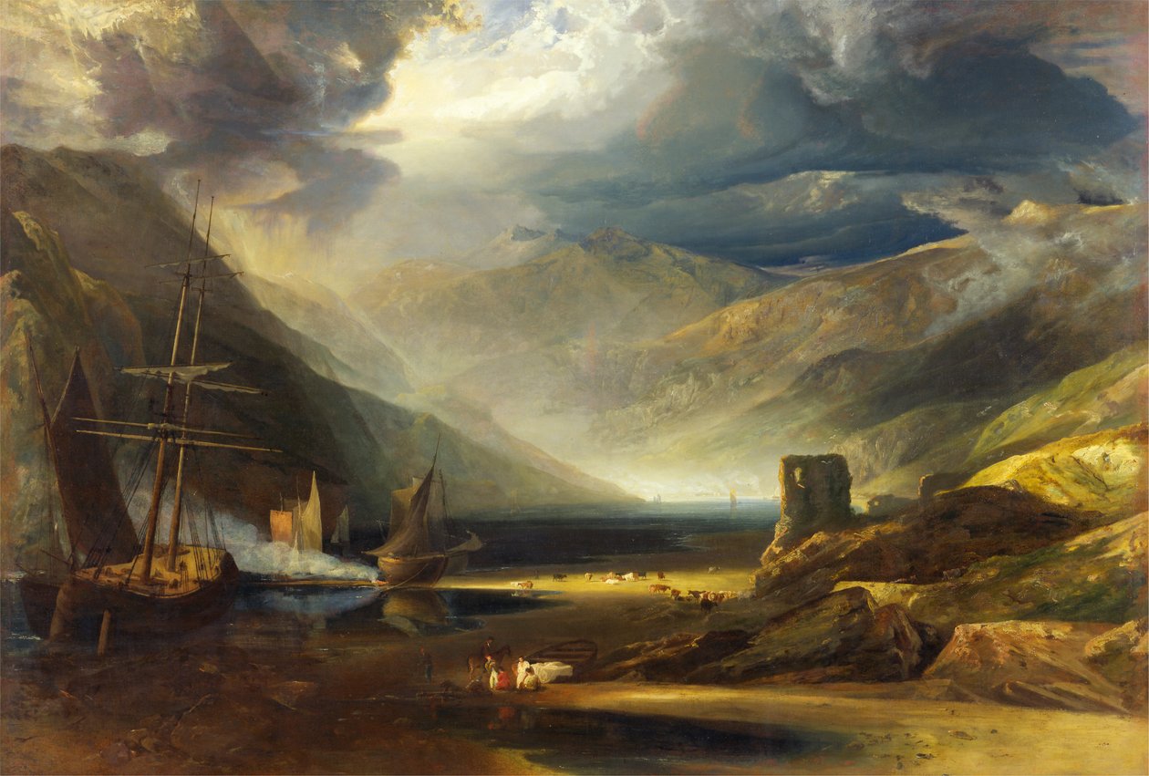 A Scene on the Coast, Merionethshire - Stormen går over av Anthony Vandyke Copley Fielding