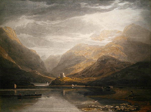 Dolbadarn Castle (akvarell på papir) av Anthony Vandyke Copley Fielding
