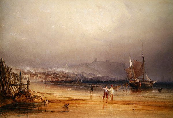 Scarborough (akvarell på papir) av Anthony Vandyke Copley Fielding