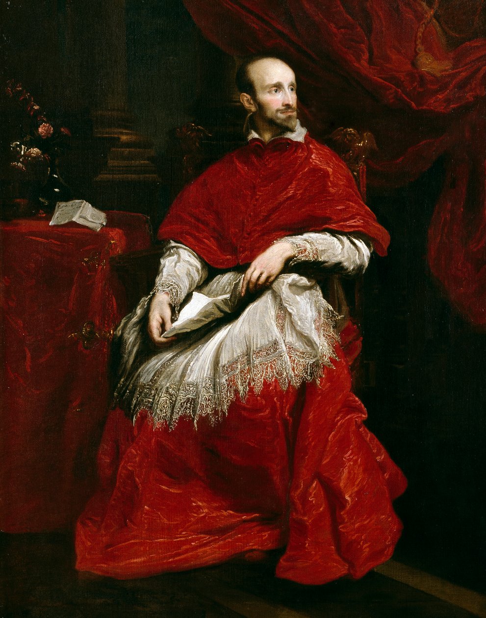 Kardinal Bentivoglio (olje på lerret) av Anthony van (after) Dyck