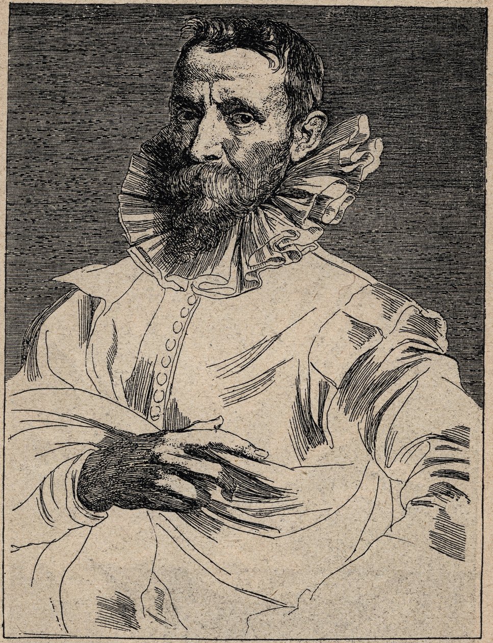 Jan Brueghel den eldre (eller Ain, kjent som Brueghel de Velours) (1568-1625) - Jan Brueghel den eldre - gravering etter Anthony van Dyck av Anthony van (after) Dyck
