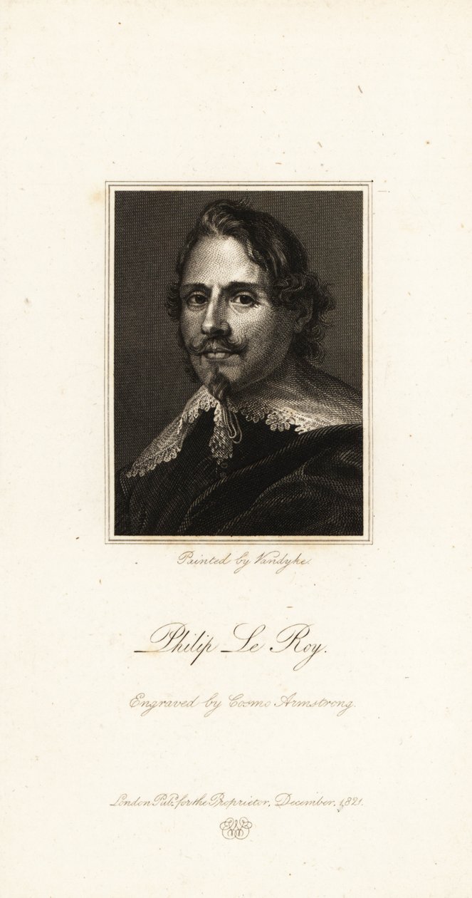 Portrett av baron Philippe Le Roy, flamsk diplomat av Anthony van (after) Dyck