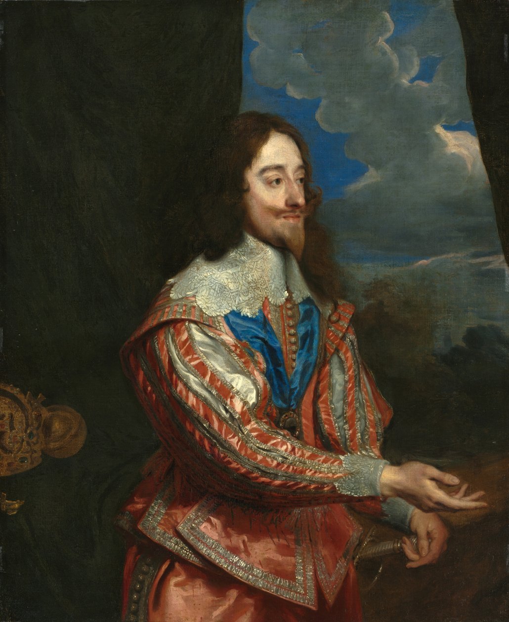 Portrett av Charles I (1600-1649) av Anthony van (after) Dyck