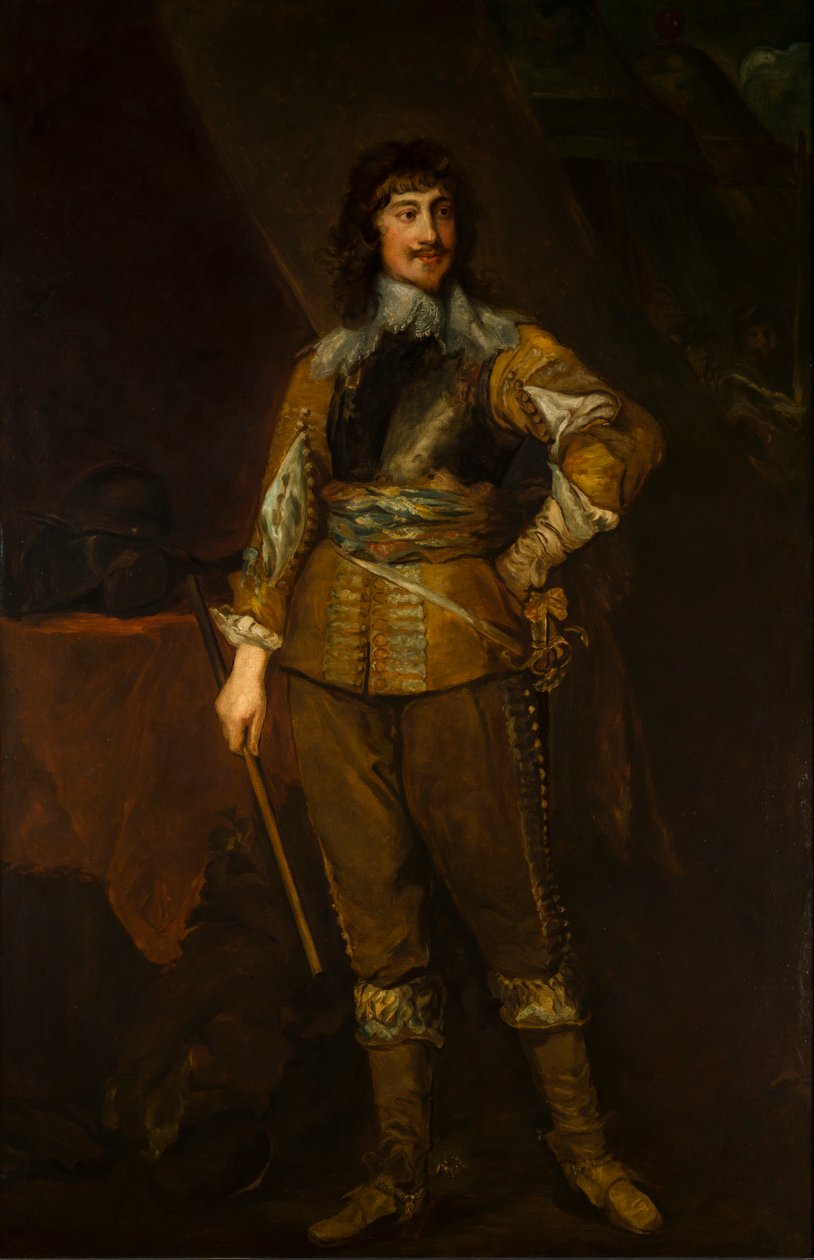 Portrett av Mountjoy Blount, ca. 1. jarl av Newport (1597-1666), ca. 1619-41 (olje på lerret) av Anthony van (after) Dyck
