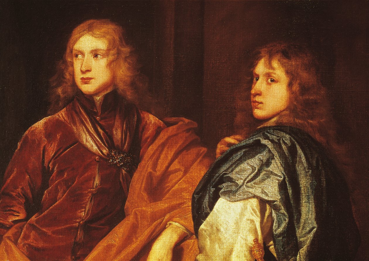 Portrett av to unge menn (olje på lerret) av Anthony van (after) Dyck