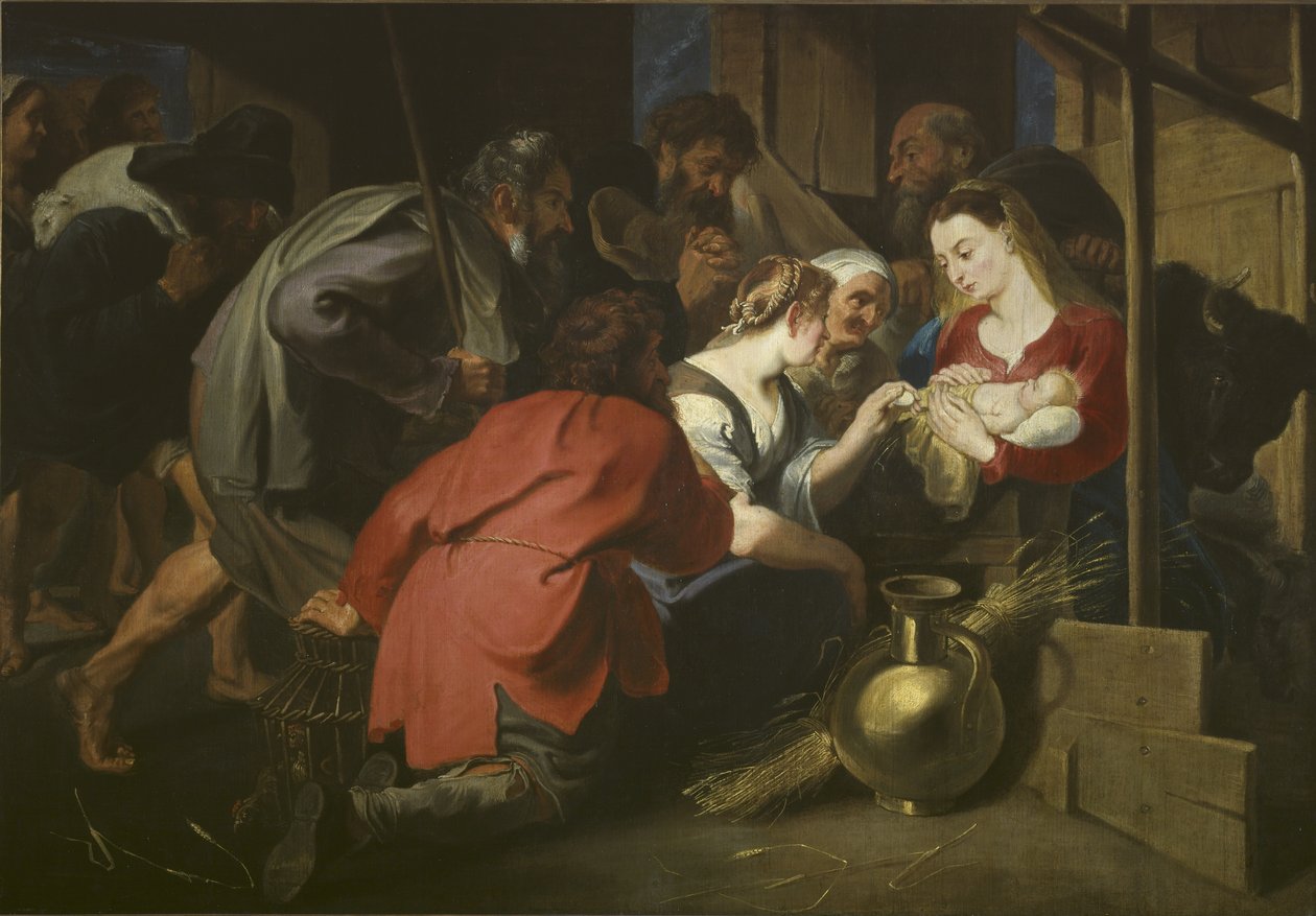 Tilbedelse av hyrdene, etter 1615 (olje på lerret) av Anthony van (follower of) Dyck