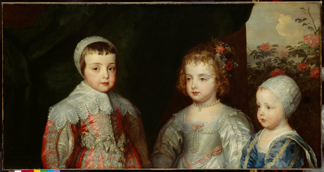 Tre eldste barn av Charles I ca. 1635 (olje på lerret) av Anthony van (studio of) Dyck