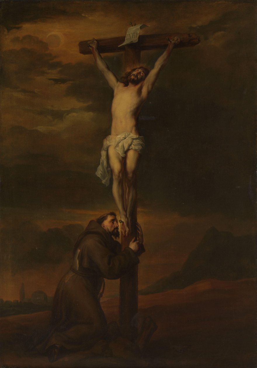 St Francis som klager ved foten av korset av Anthony van Dyck (possibly copy after)