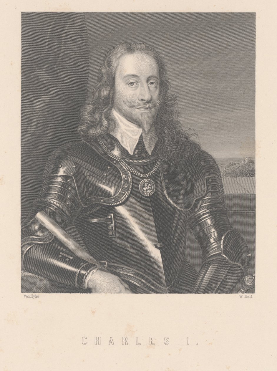 Charles I, gravert av W. Hall av Anthony van Dyck