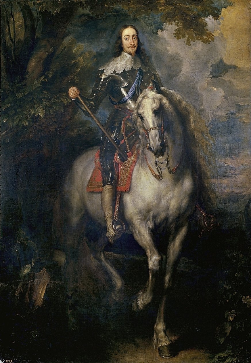 Charles Ier (roi d'Angleterre) - Rytterportrett av Charles I (Charles I til hest) - Peinture de Sir Anthonis (Anton ou Antoon) van Dyck (1599-1641) - 1635-1640 - Olje på lerret - 123x85 cm - Museum del Prado, Madrid av Anthony van Dyck
