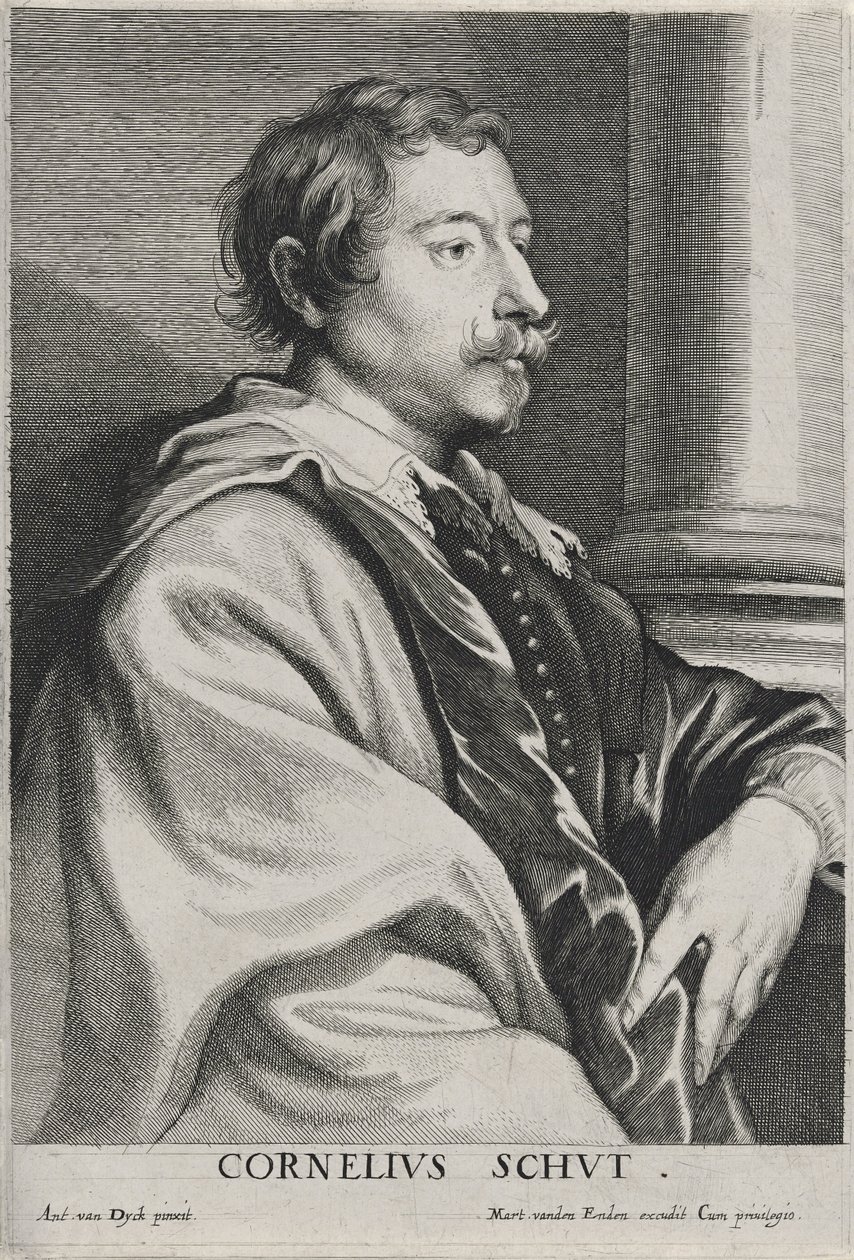 Cornelius Schut, uten dato (radering på lagt papir med gravering) av Anthony van Dyck