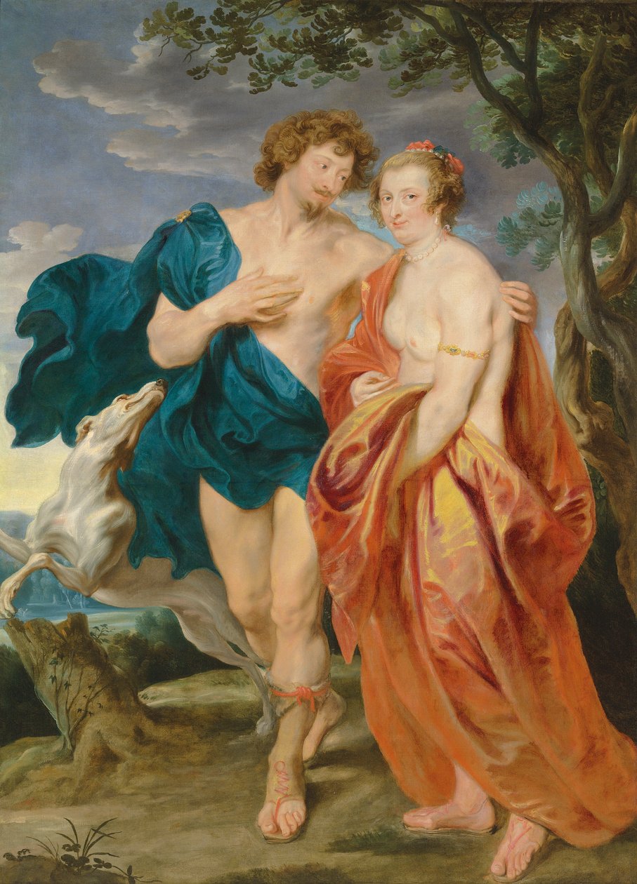 Dobbeltportrett av George Villiers, marki og senere 1. hertug av Buckingham (1592–1628) og hans kone, Katherine Manners (1603–1649), som Venus og Adonis (olje på lerret) av Anthony van Dyck