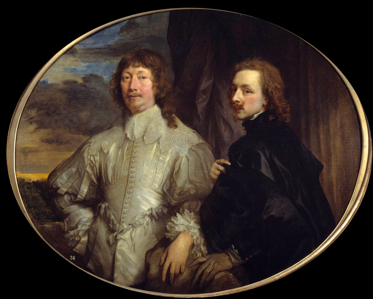 Dobbeltportrett av Sir Endymion Porter og kunstneren. Endimion eller Endymion Porter (1587-1649), diplomat ved hoffet i England og beskytter av Van Dyck. Maleri av Anton (Antoon eller Anthony) van Dyck (1599-1641) 1623 Madrid, Musee du Prado - Dobbel port av Anthony van Dyck