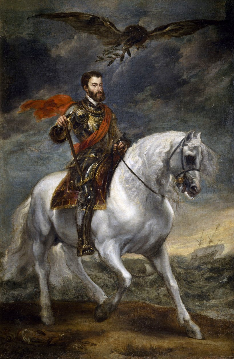 Rytterportrett av Charles V (1500-1558), av Anthony van Dyck, olje på lerret av Anthony van Dyck