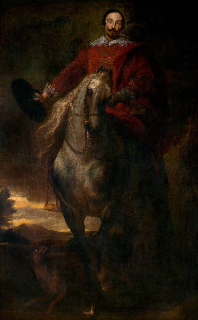 Ridesportrett av maleren Cornelis de Wael (olje på lerret) av Anthony van Dyck
