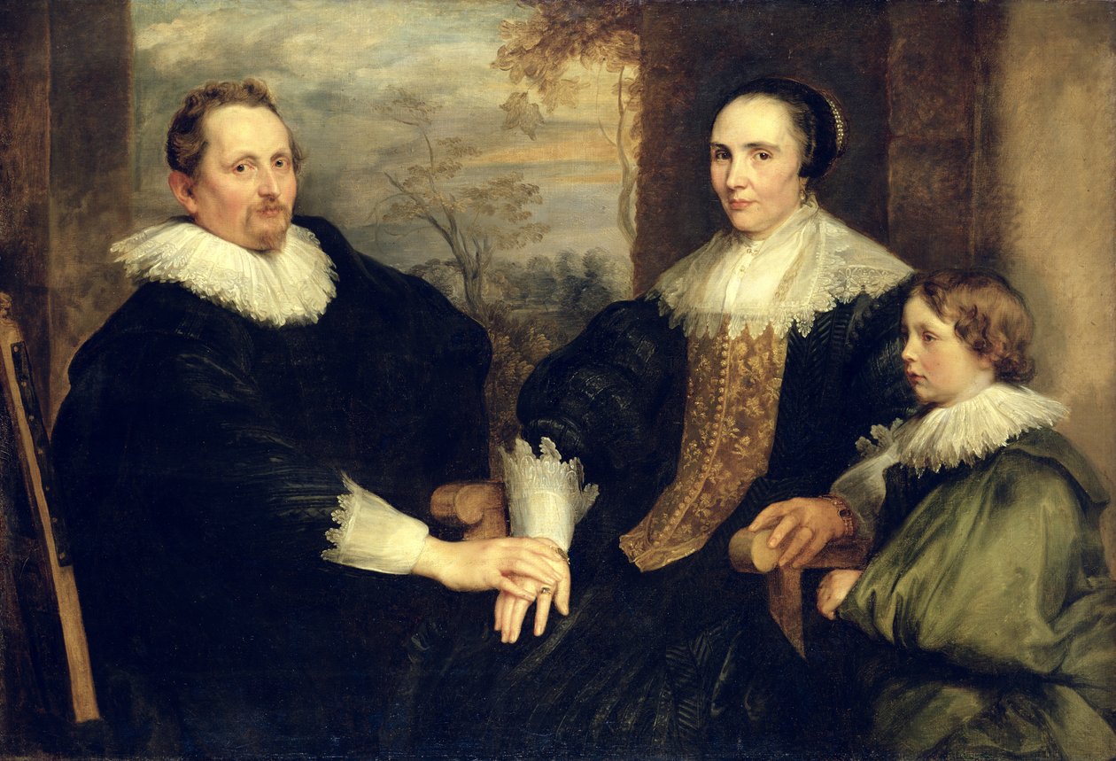 Familieportrett av Sebastian Leerse (1584-1664) med sin kone og sønn, 1630-32 av Anthony van Dyck