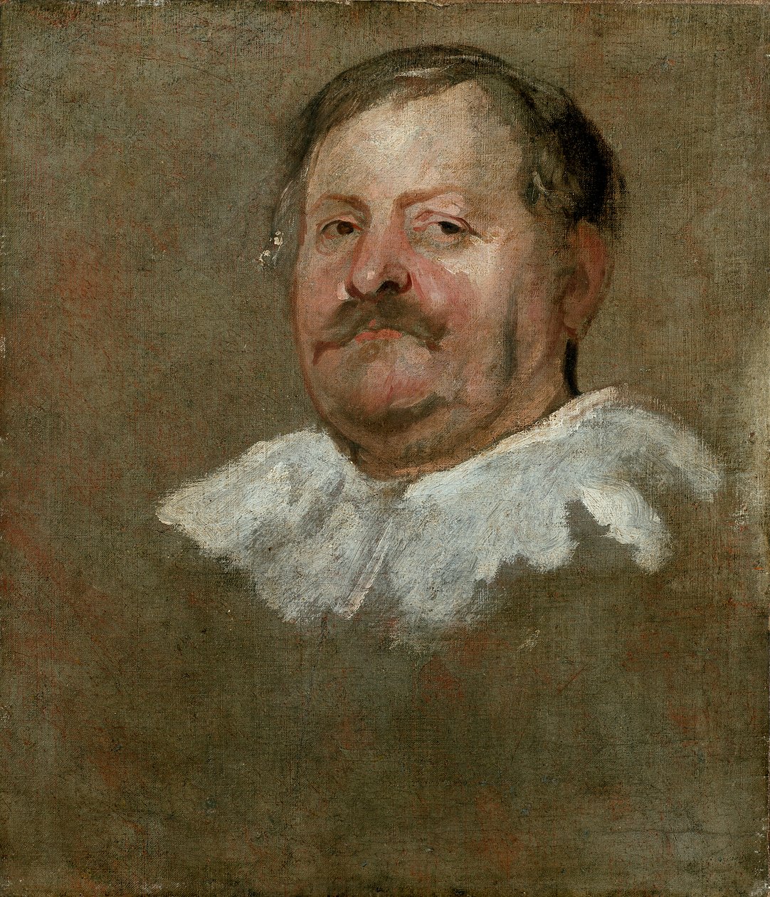 Hodet til en skjeggete mann iført en fallende ruff, 1628 av Anthony van Dyck