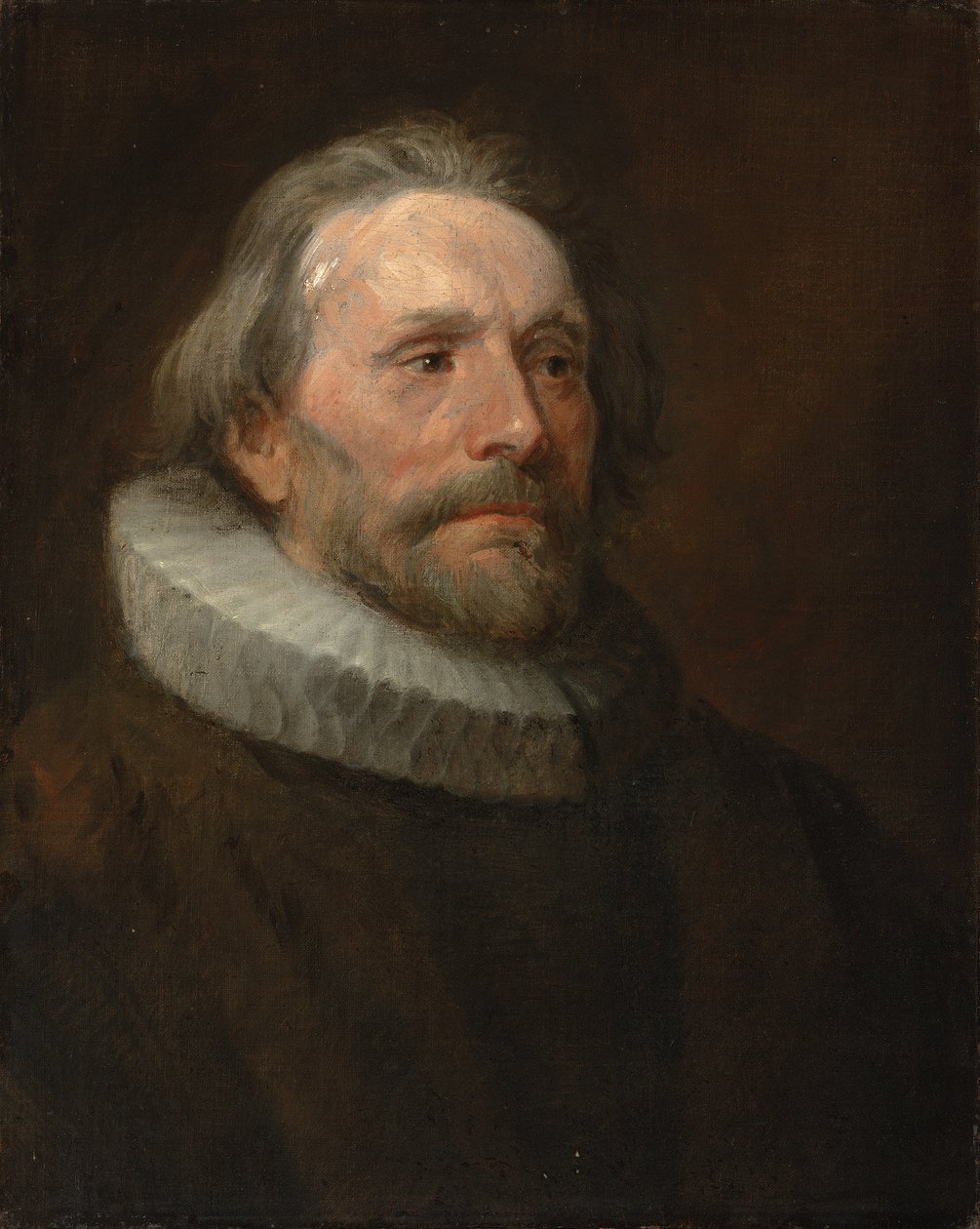 Hodestudie av en mann i ruff av Anthony van Dyck