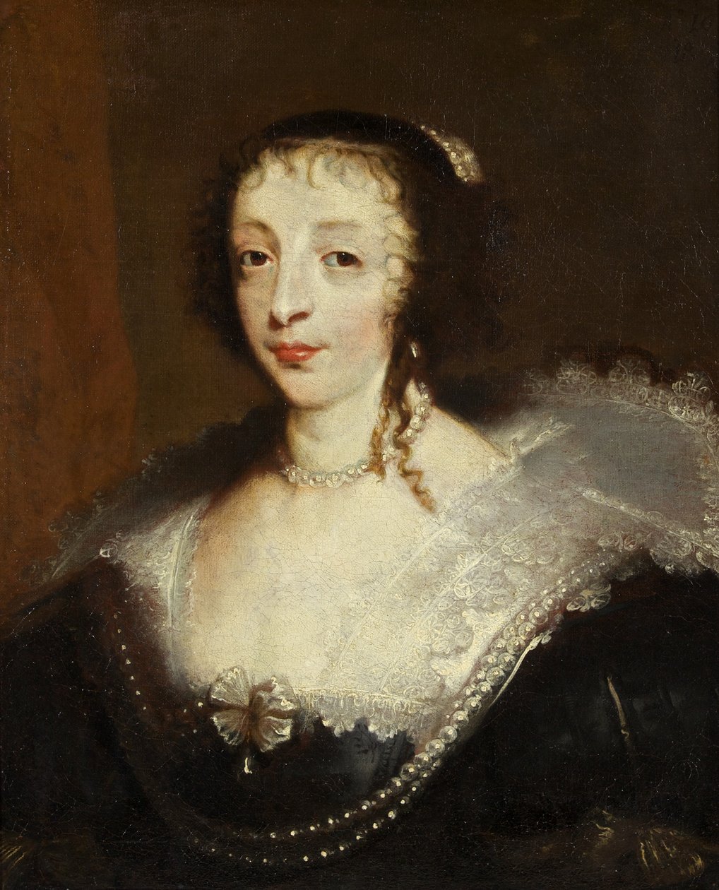 Henrietta Maria, dronning av Charles I, ca. 1630 (olje på lerret) av Anthony van Dyck