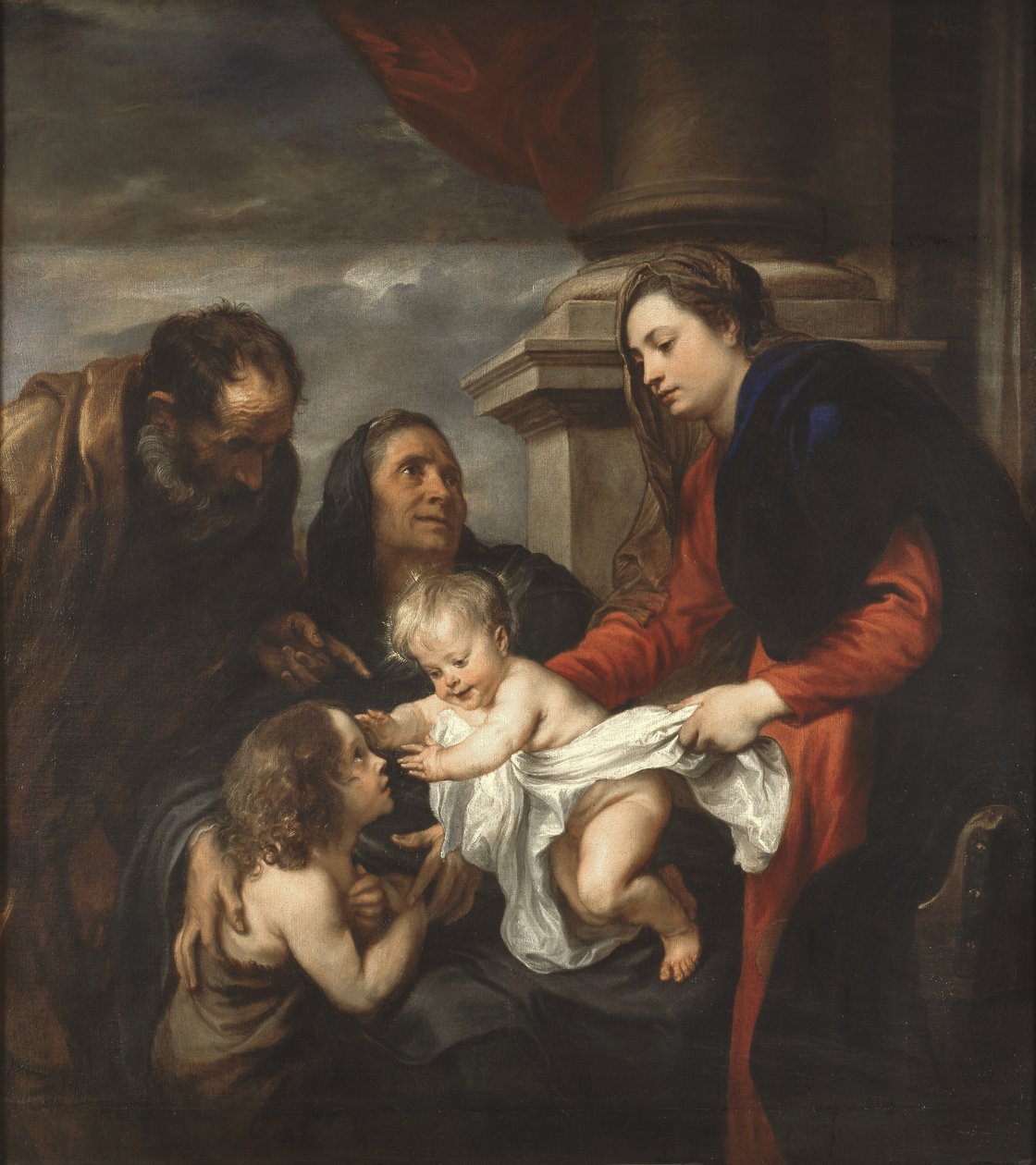 Hellig familie med St Elizabeth og St John, ca. 1621-25 av Anthony van Dyck