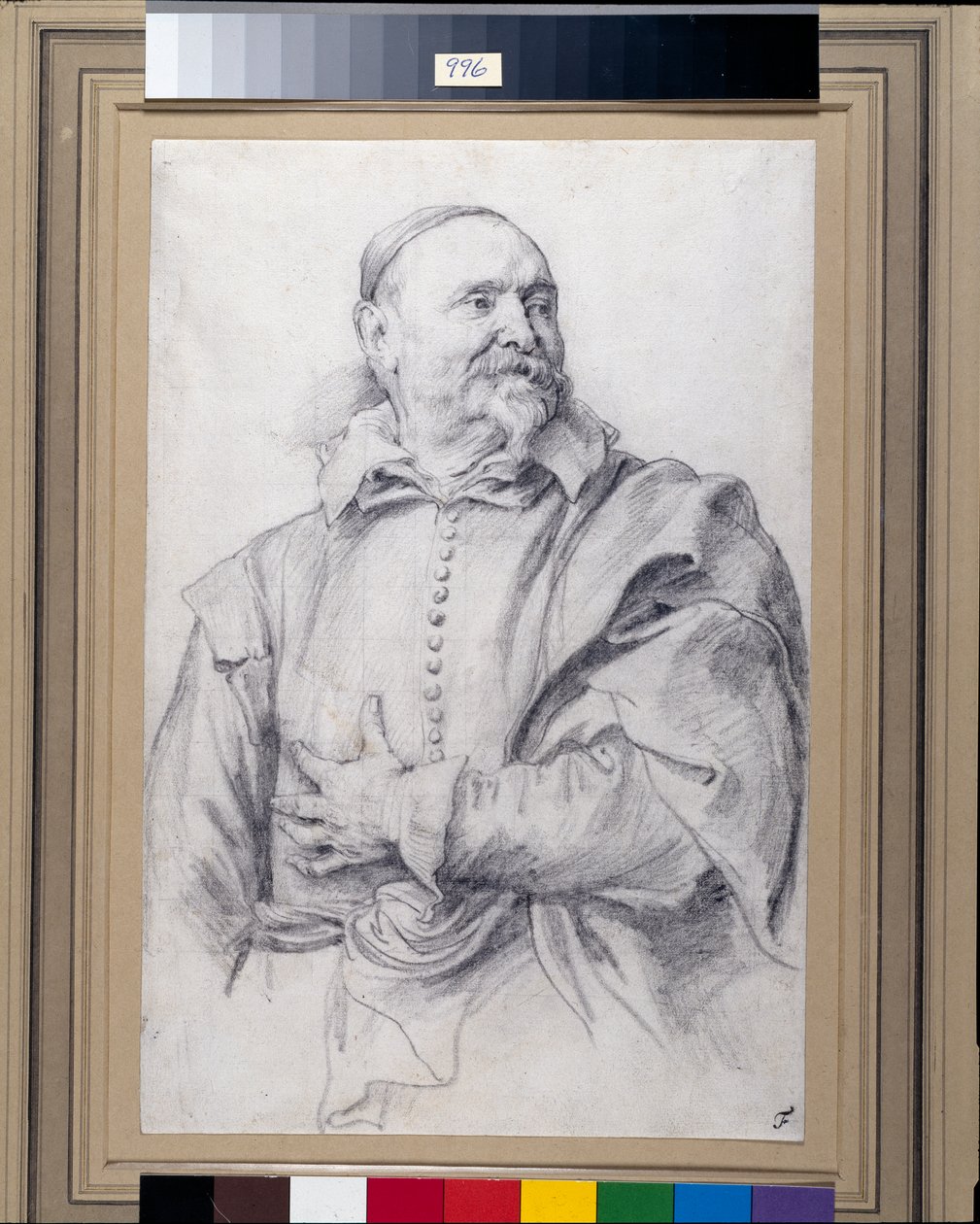 Jan Snellincx (svart kritt på hvitt papir) av Anthony van Dyck