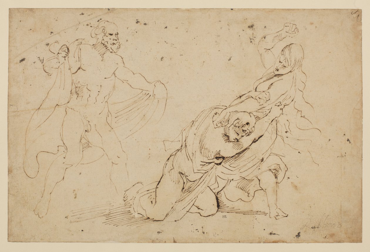 Junos hevn på Callisto, ? - studie av en mann og en kvinne angrep en annen kvinne, 1621-c.1623 av Anthony van Dyck