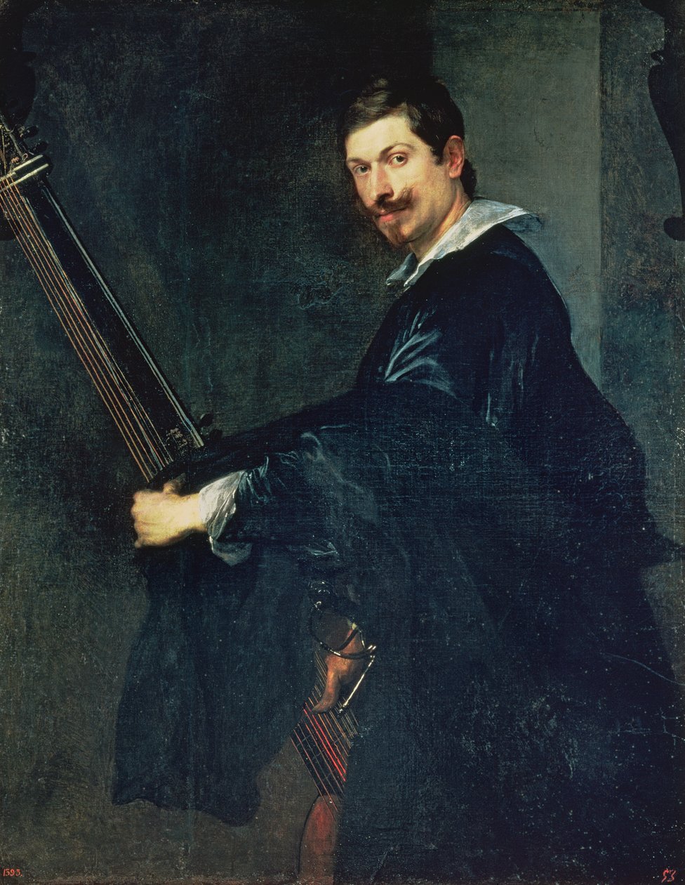 Mann med lutt, portrett av musikeren Jacob Gaultier, en lutenist ved det engelske hoffet av Anthony van Dyck