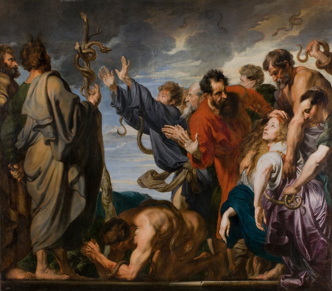 Moses og den skamløse slangen av Anthony van Dyck