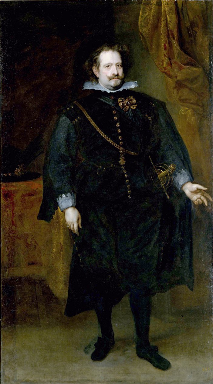 ""Portrett av Diego Felipe de Guzman, markis av Leganes (1580-1655) spansk politiker"" Maleri av d