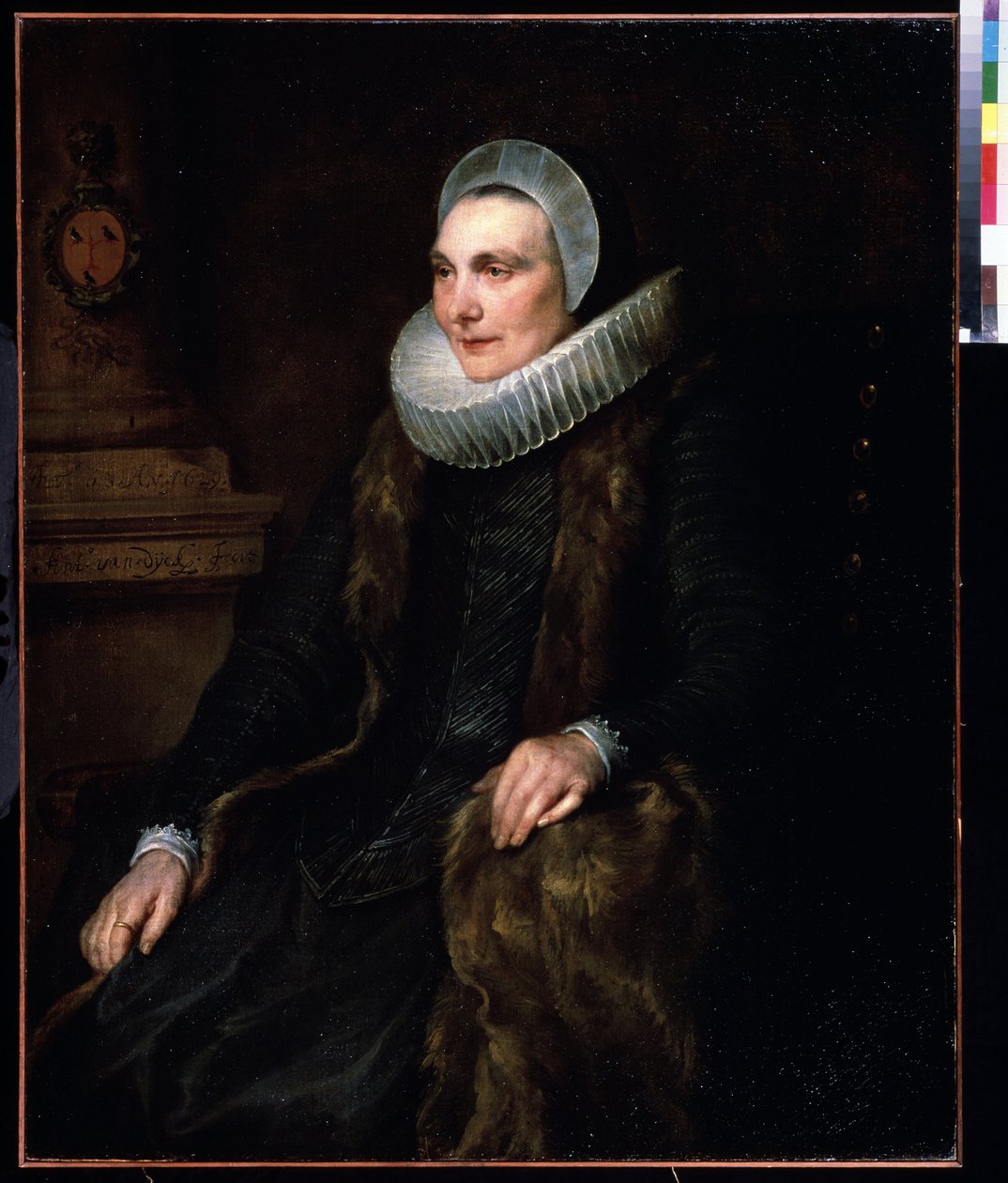 Portrett av Maria Bosschaert (1605-1664) (Portrett av Maria Boschaert). Peinture de Antoine (Anthonis, Anthony, Anton eller Anthony) van Dyck (1599-1641) av Anthony van Dyck